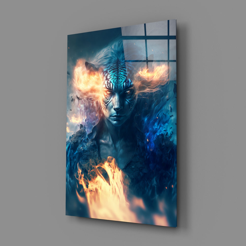 Dark-fantasy panel bringing kinetic gravity to a contemporary gaming room