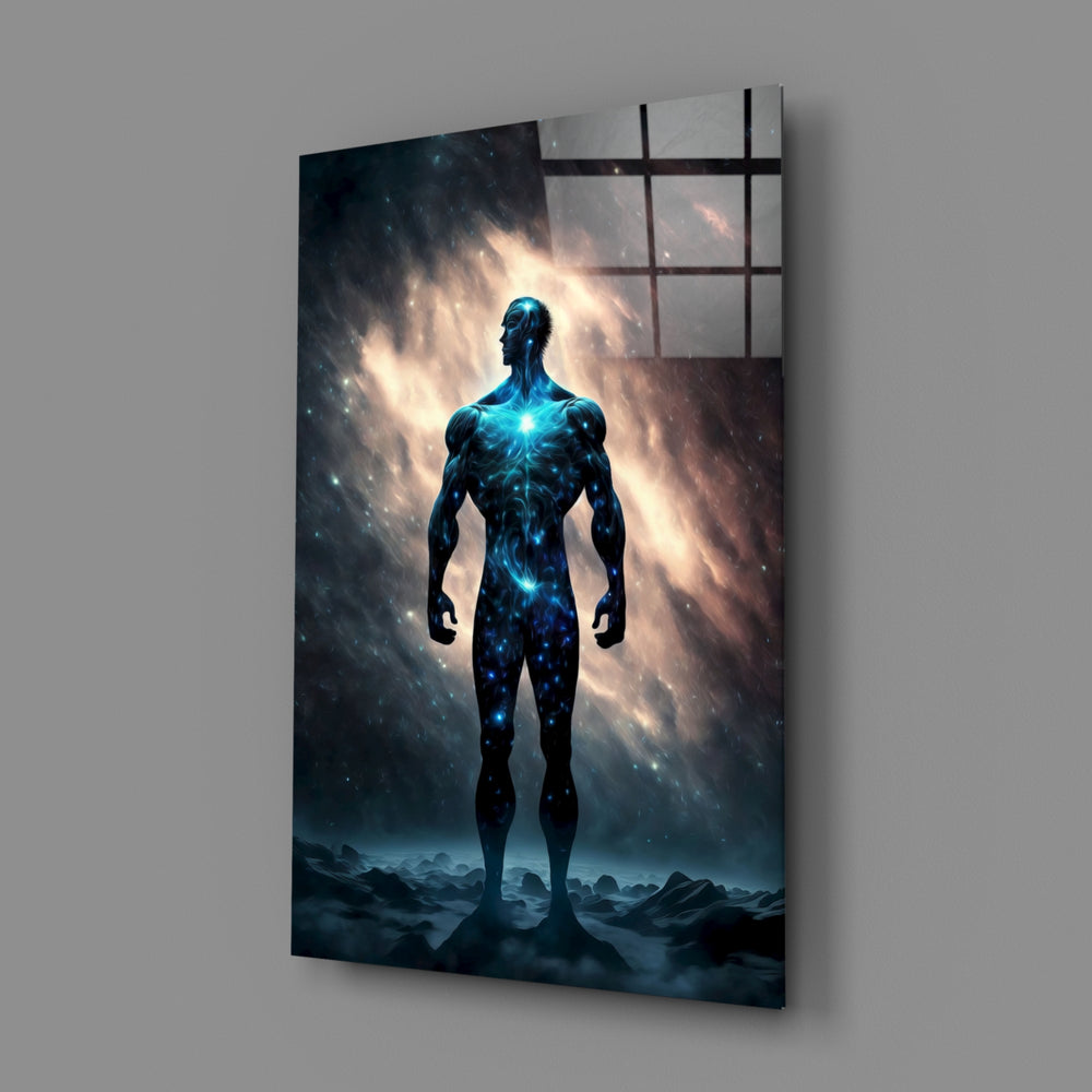 Cosmic-figurative panel bringing monumental wonder to a contemporary living room