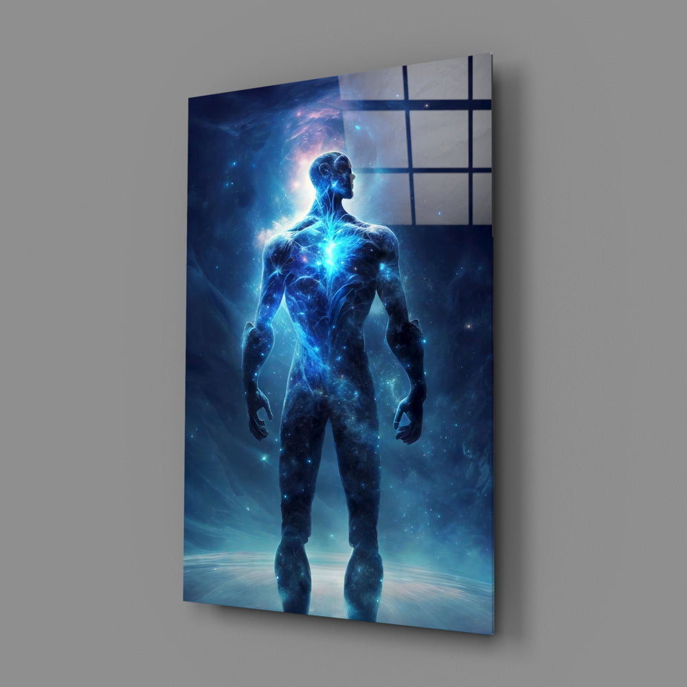 Cosmic-figurative panel bringing monumental wonder to a contemporary living room