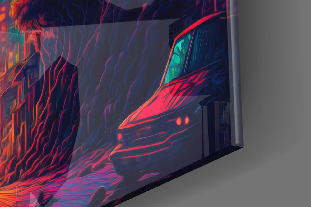 Walk to the New Life artwork anchoring a wall with bold vibrant palette