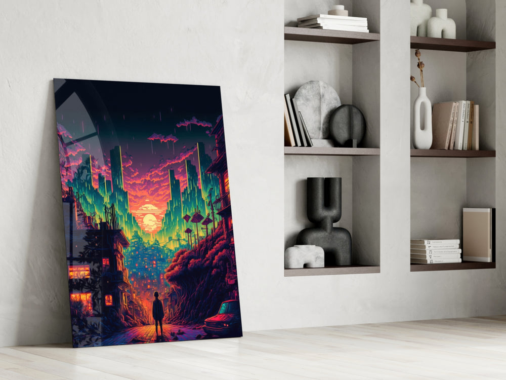 Walk to the New Life glass print enhancing an office with cinematic mood