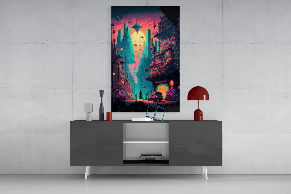 Dream of a New Life panel catching screen glow to reveal its electric melancholy