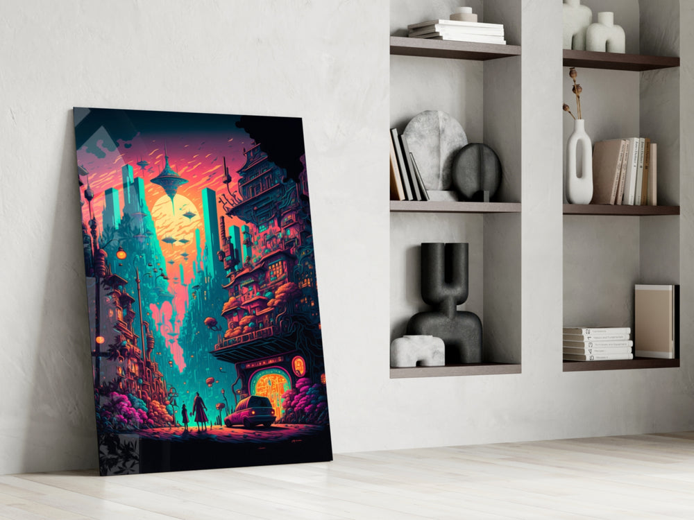 Dream of a New Life glass print enhancing an office with cinematic mood