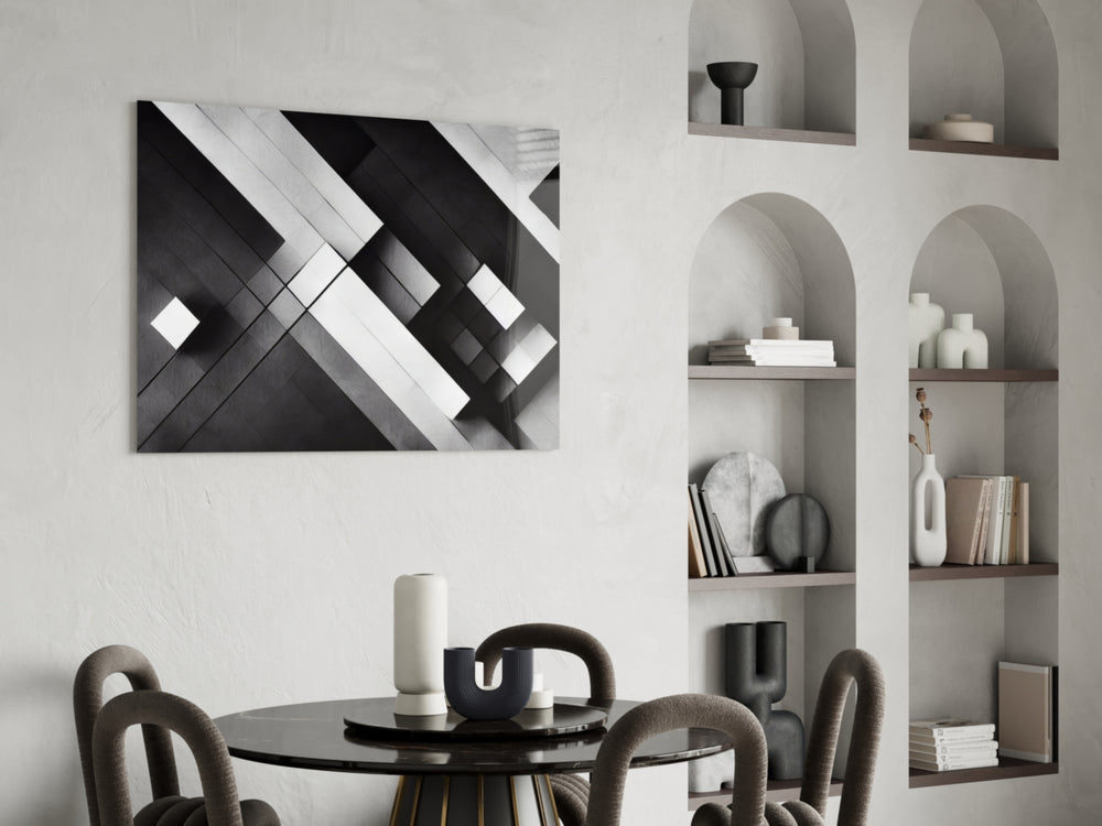 Cubic panel adding editorial grace to a living room