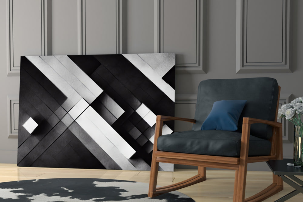 Cubic glass print enhancing a study with cinematic mood