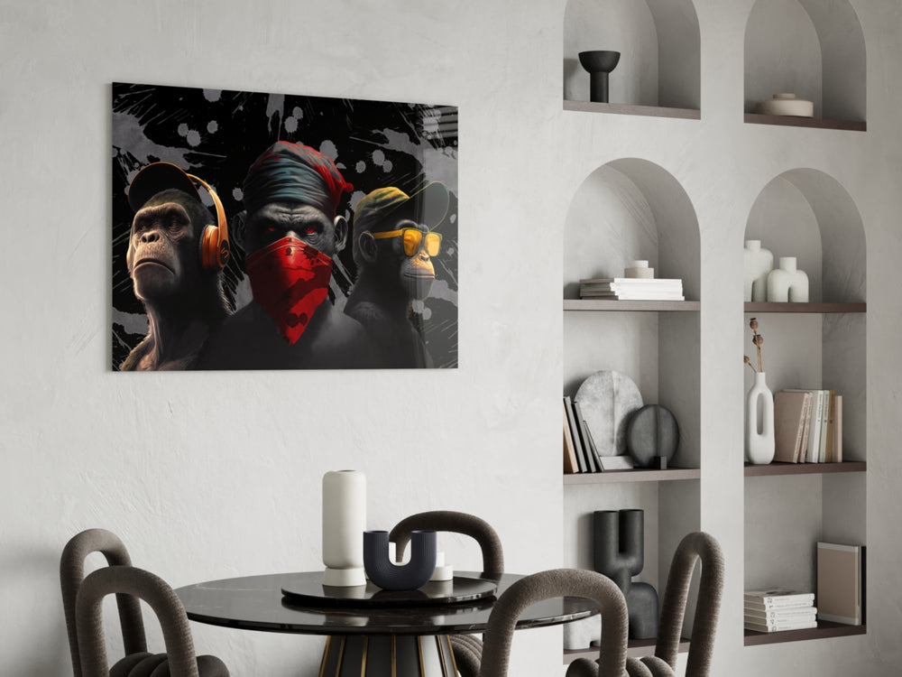 3 Wise Monkeys panel adding editorial drama to a gaming room
