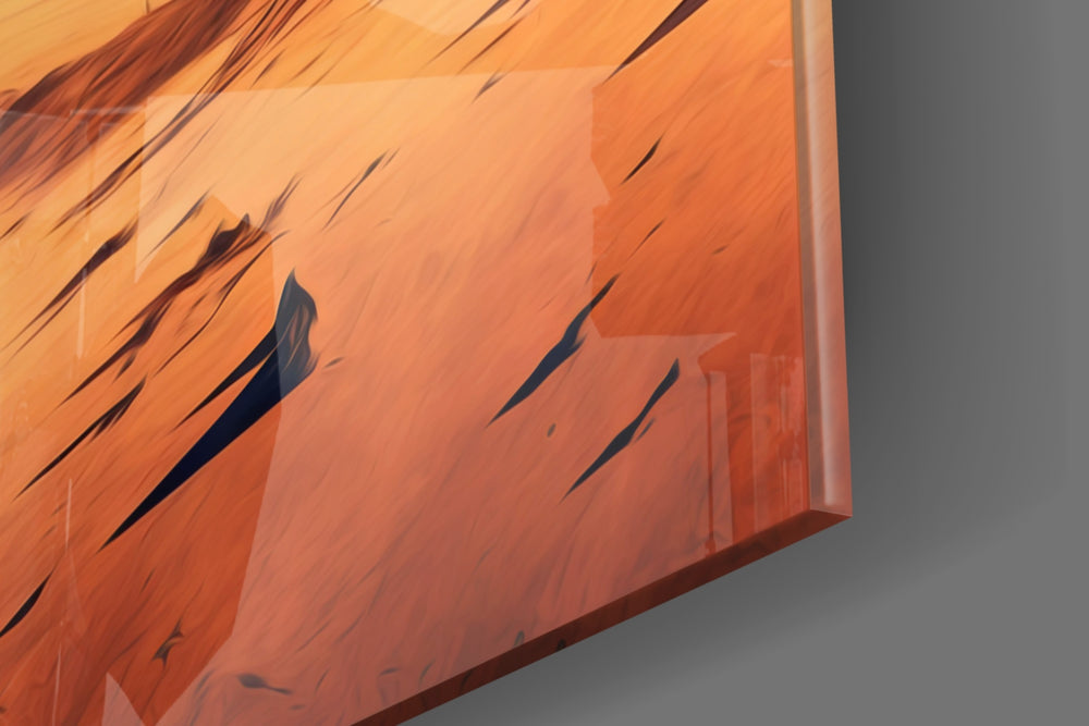 Walk on Another Planet artwork anchoring a wall with warm dramatic palette