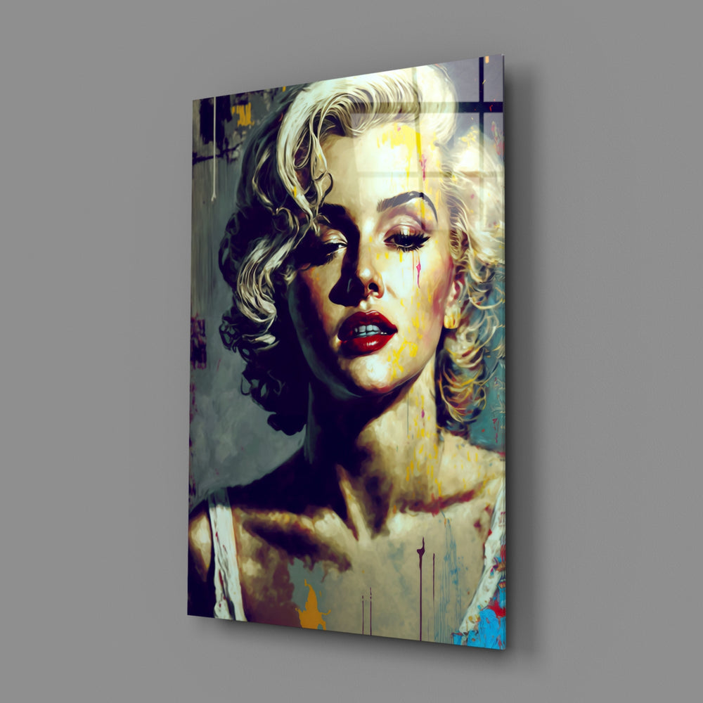 Oil-portrait panel bringing luminous nostalgia to a contemporary home theater
