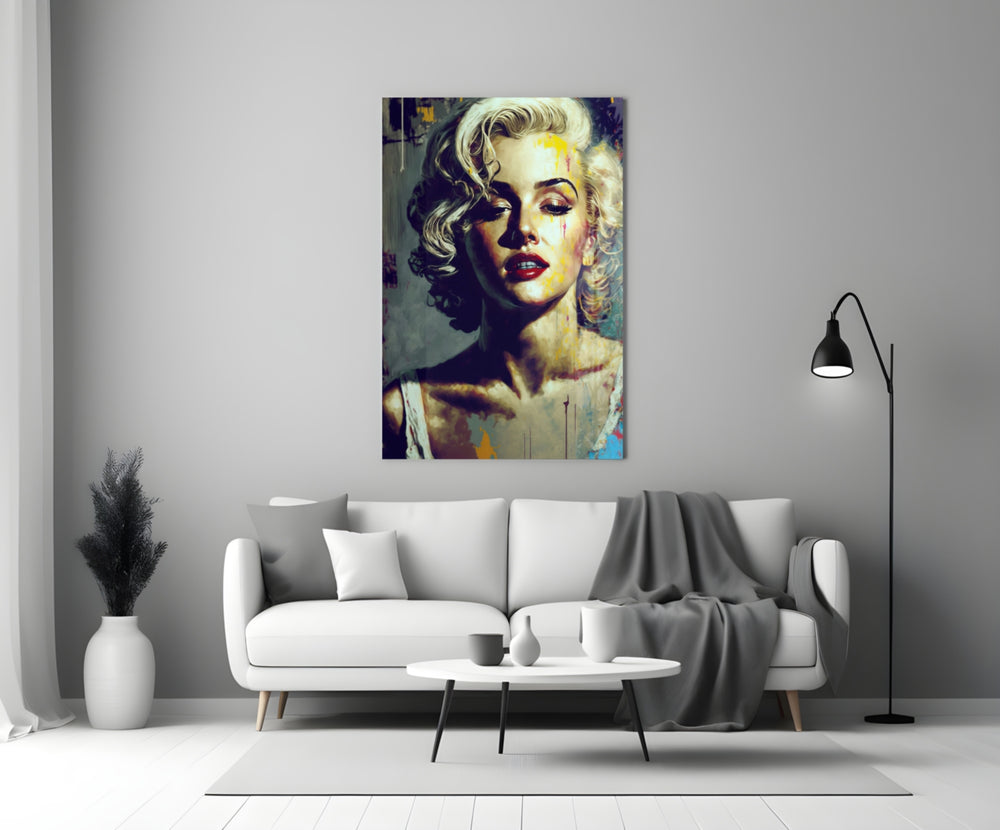 Pop Art Glamour Starlet Glass Wall Art || Designer Collection