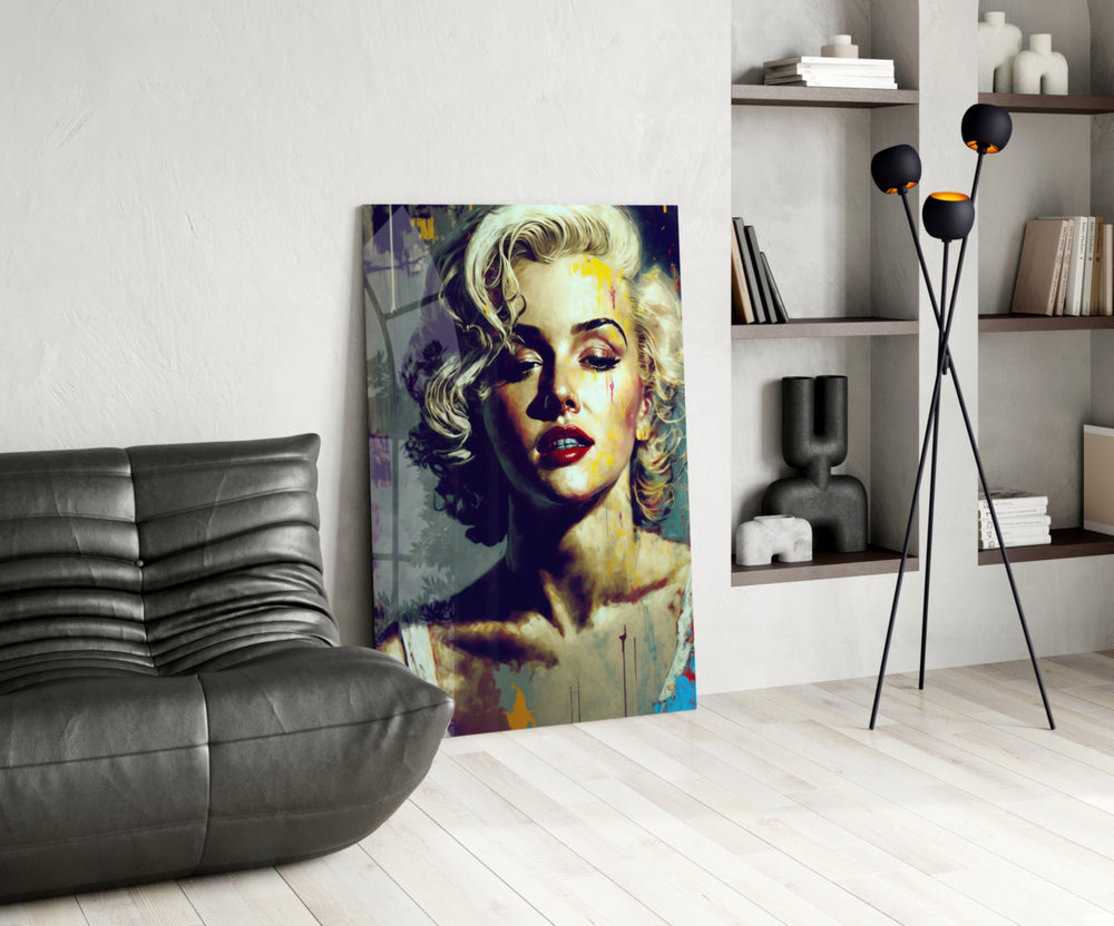 Pop Art Glamour Starlet Glass Wall Art || Designer Collection