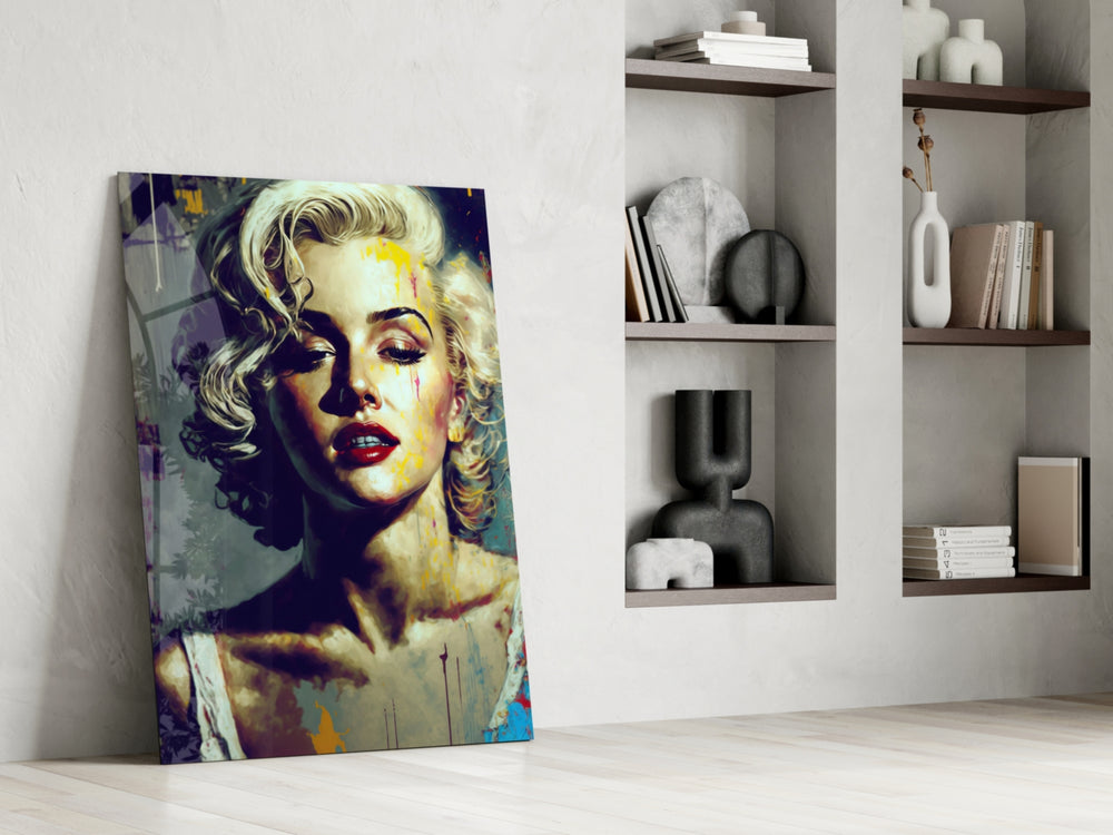 Pop Art Glamour Starlet Glass Wall Art || Designer Collection