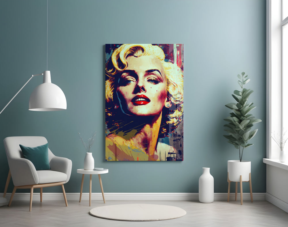 Pop Art Glamour Starlet Glass Wall Art || Designer Collection