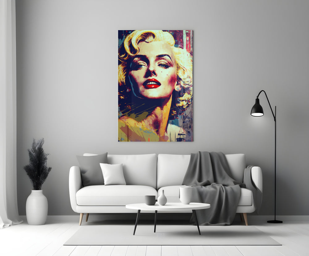 Pop Art Glamour Starlet Glass Wall Art || Designer Collection