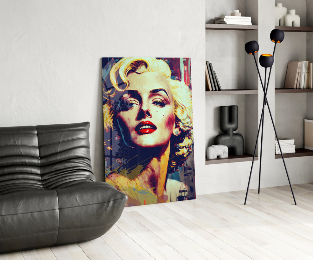 Pop Art Glamour Starlet Glass Wall Art || Designer Collection