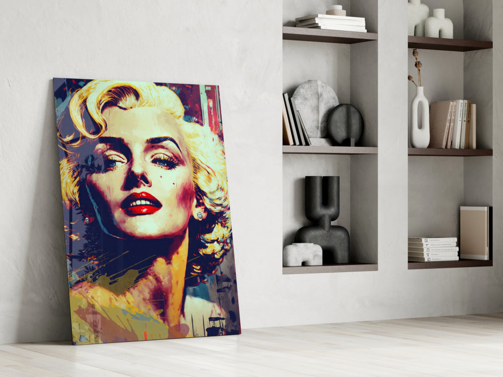 Pop Art Glamour Starlet Glass Wall Art || Designer Collection