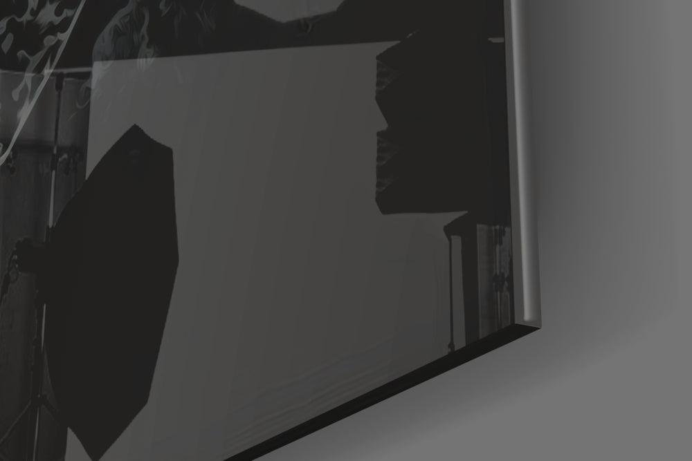 Thomas Shelby artwork anchoring a wall with dark dramatic palette