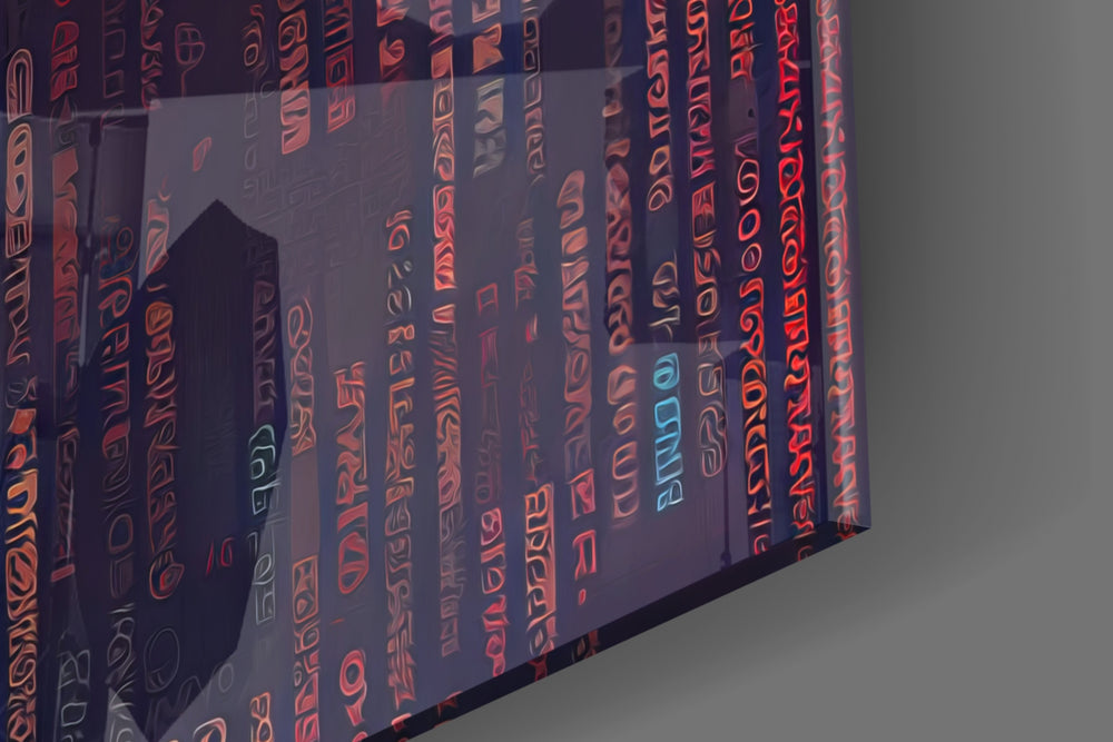Human Software artwork anchoring a wall with bold dramatic palette