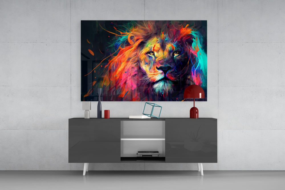 Nobility of the Lion panel catching lamp light to reveal its sovereign pulse