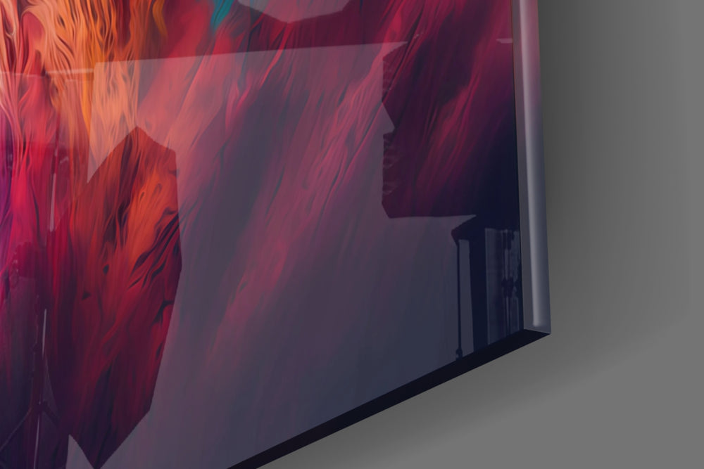 Nobility of the Lion artwork anchoring a wall with bold vibrant palette