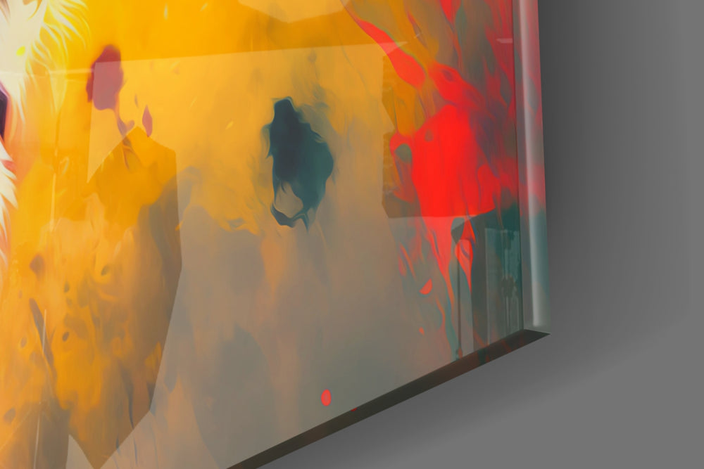 Nobility of the Lion artwork anchoring a wall with warm dramatic palette