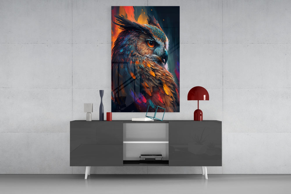 Owl's Eye panel catching window light to reveal its watchful gravity