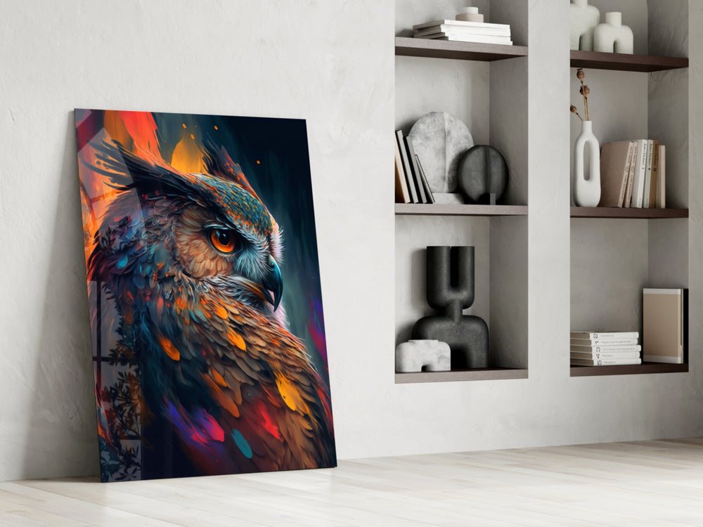 Owl's Eye glass print enhancing a study with cinematic mood