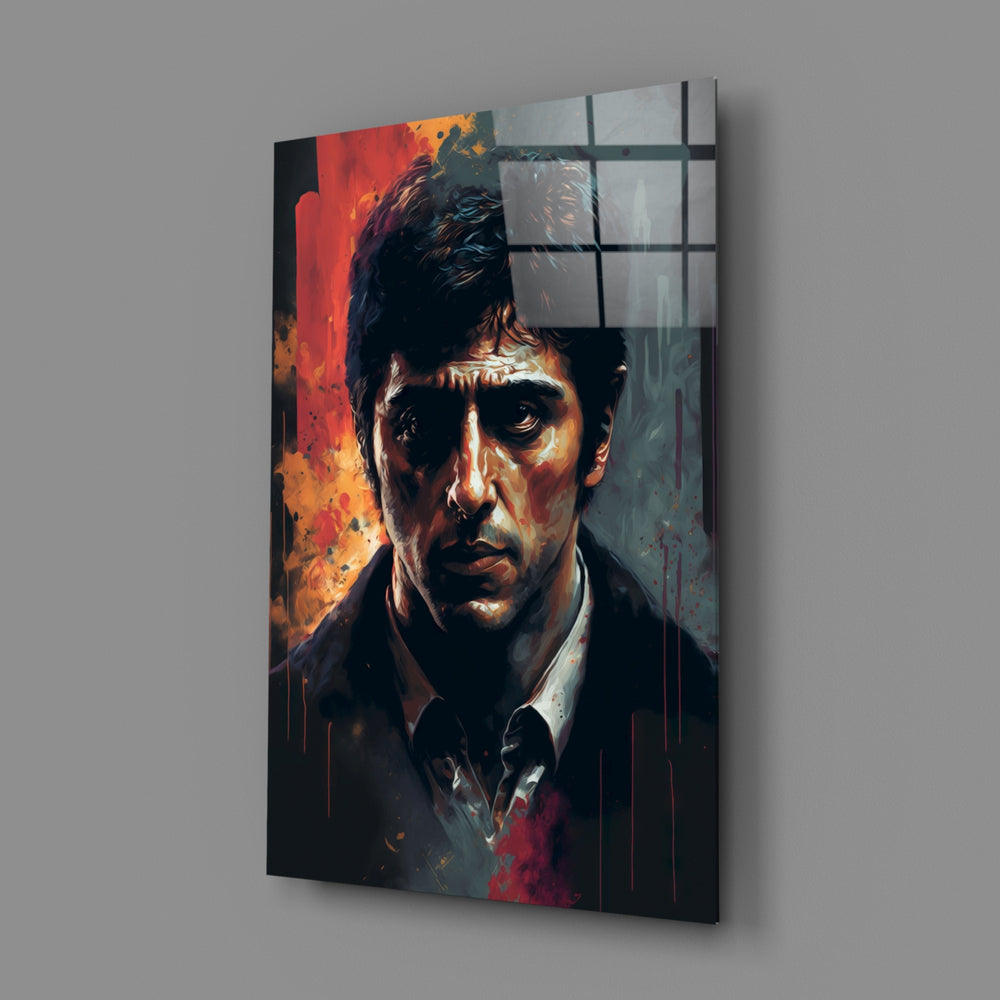 Cinematic-portrait panel bringing kinetic gravity to a contemporary home theater