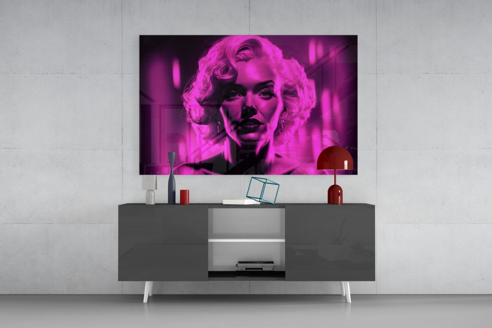 Pop Art Glamour Starlet Glass Wall Art || Designer Collection