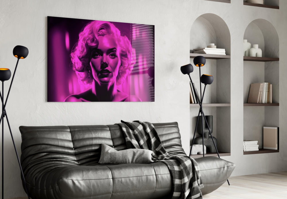Pop Art Glamour Starlet Glass Wall Art || Designer Collection