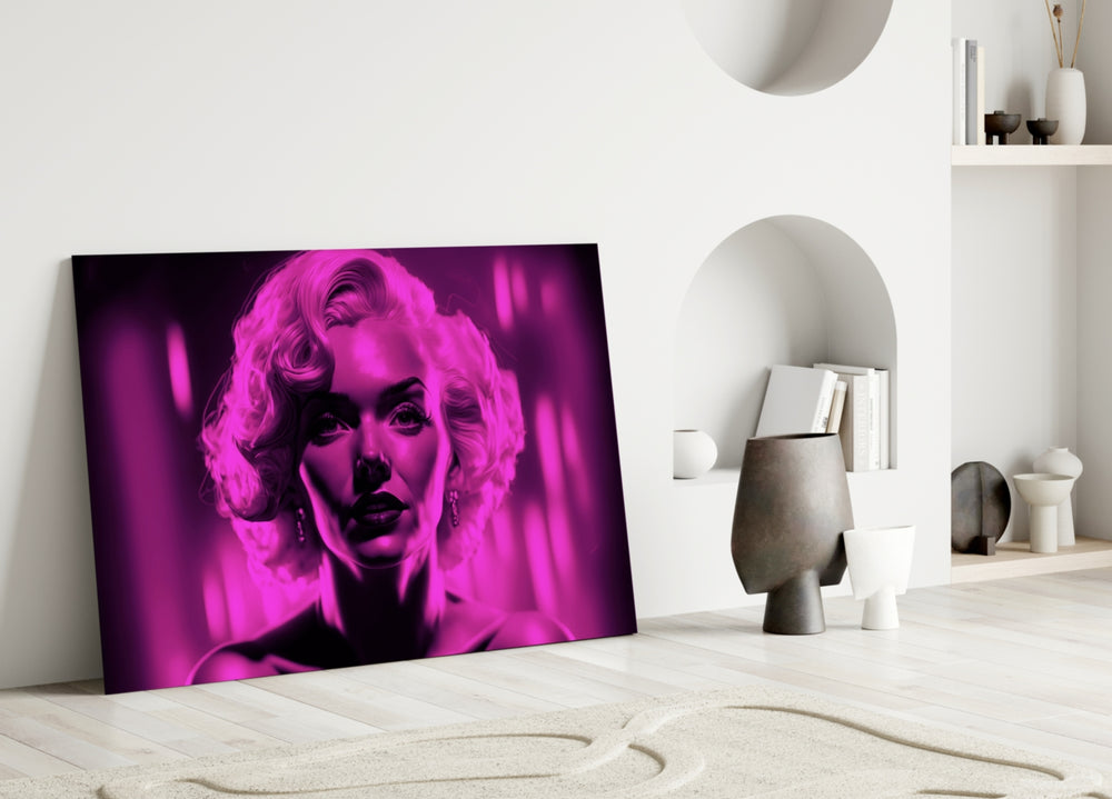 Pop Art Glamour Starlet Glass Wall Art || Designer Collection