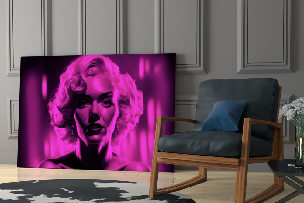 Pop Art Glamour Starlet Glass Wall Art || Designer Collection