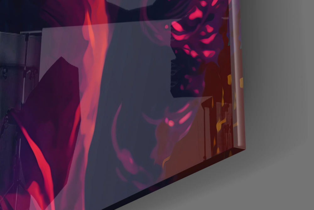 Starlet artwork anchoring a dressing area with multi-color palette