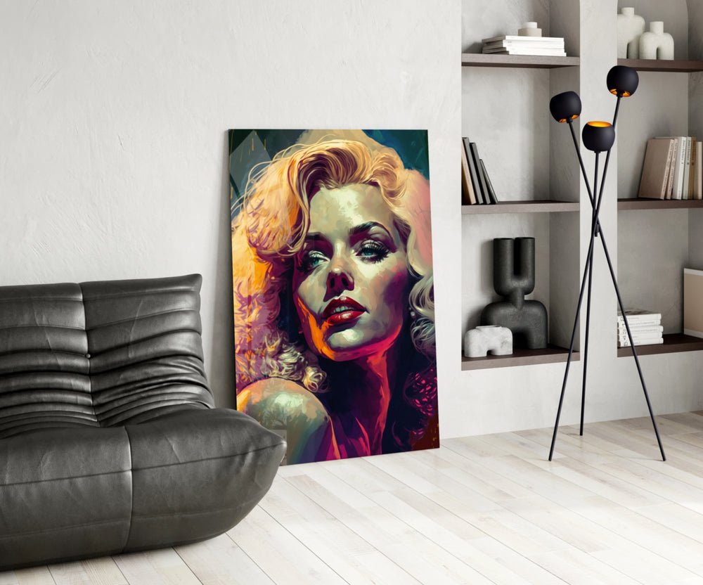Pop Art Glamour Starlet Glass Wall Art || Designer Collection