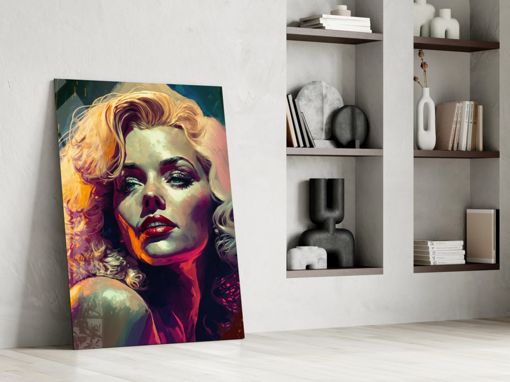 Pop Art Glamour Starlet Glass Wall Art || Designer Collection