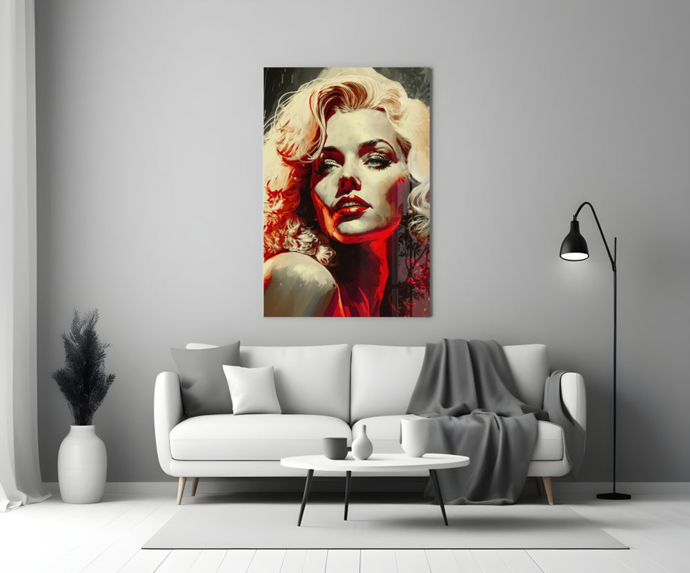 Pop Art Glamour Starlet Glass Wall Art || Designer Collection