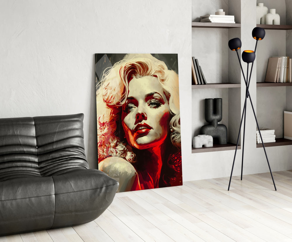 Pop Art Glamour Starlet Glass Wall Art || Designer Collection