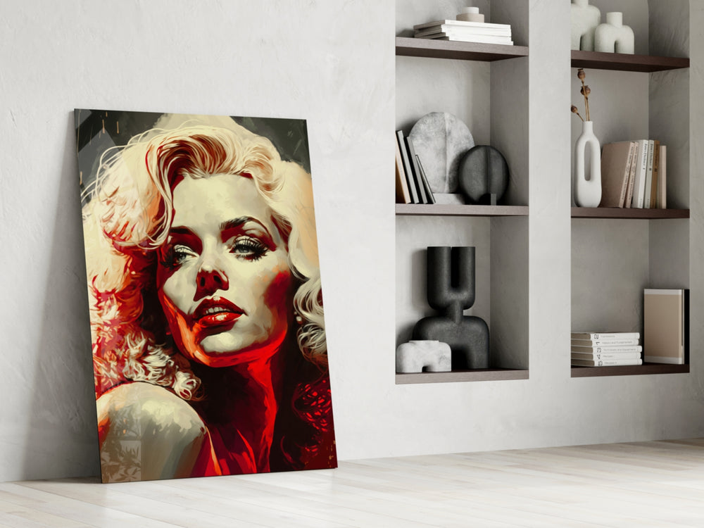 Pop Art Glamour Starlet Glass Wall Art || Designer Collection
