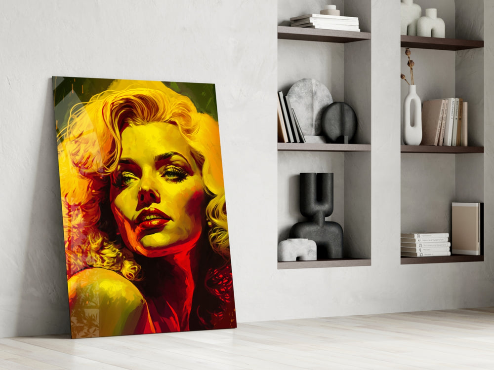 Pop Art Glamour Starlet Glass Wall Art || Designer Collection