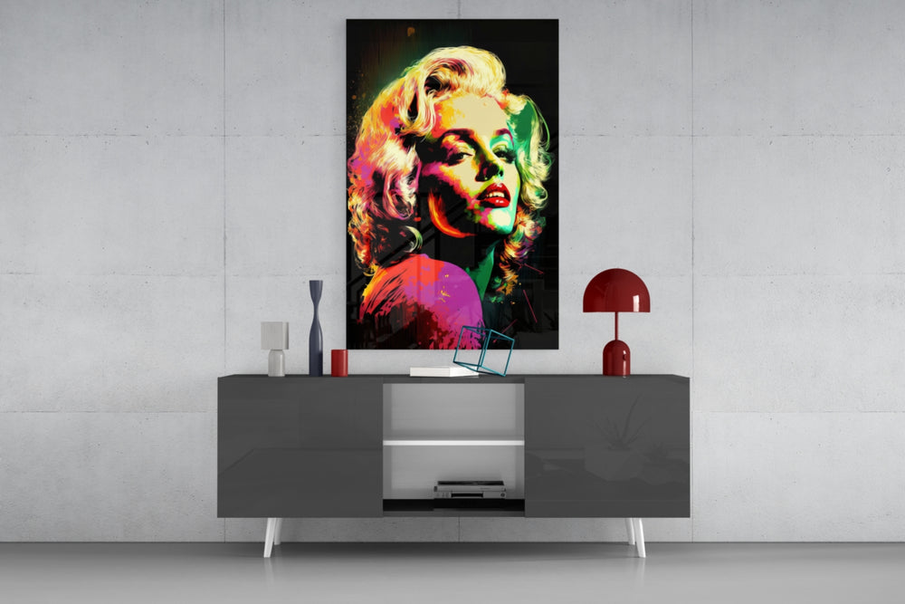 Pop Art Glamour Starlet Glass Wall Art || Designer Collection