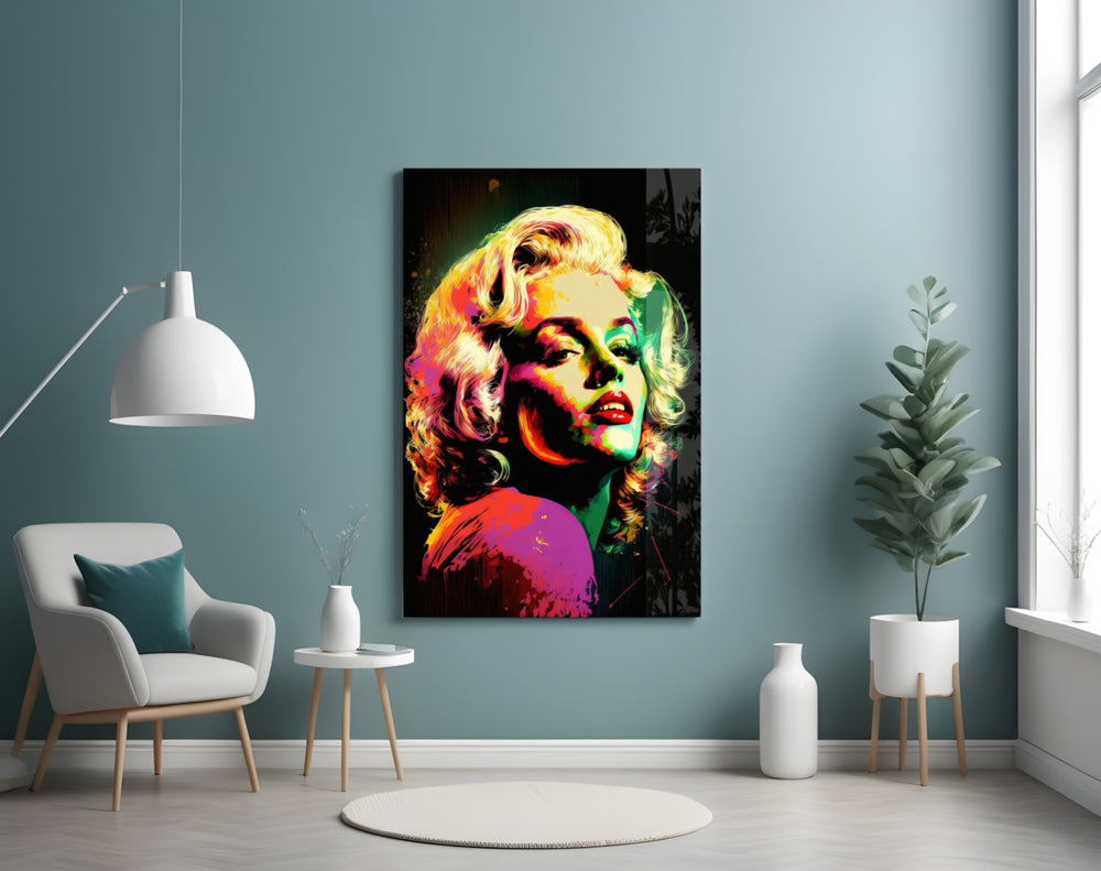 Pop Art Glamour Starlet Glass Wall Art || Designer Collection