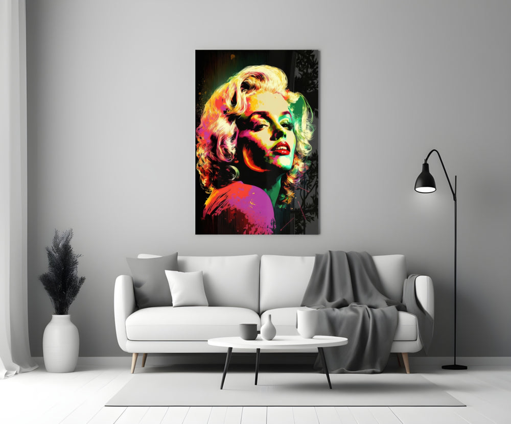 Pop Art Glamour Starlet Glass Wall Art || Designer Collection