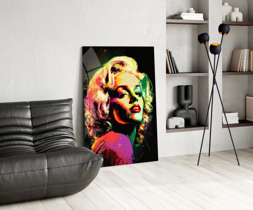 Pop Art Glamour Starlet Glass Wall Art || Designer Collection