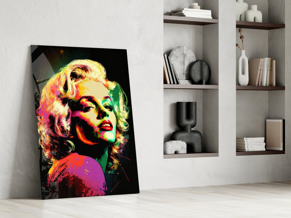 Pop Art Glamour Starlet Glass Wall Art || Designer Collection