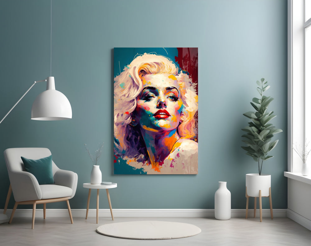 Pop Art Glamour Starlet Glass Wall Art || Designer Collection