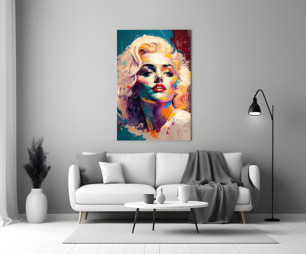 Pop Art Glamour Starlet Glass Wall Art || Designer Collection