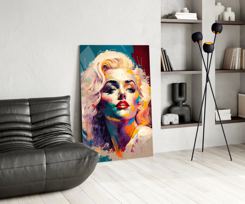 Pop Art Glamour Starlet Glass Wall Art || Designer Collection