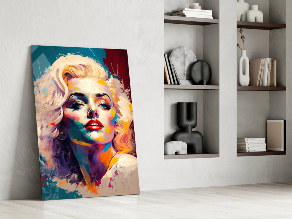 Pop Art Glamour Starlet Glass Wall Art || Designer Collection