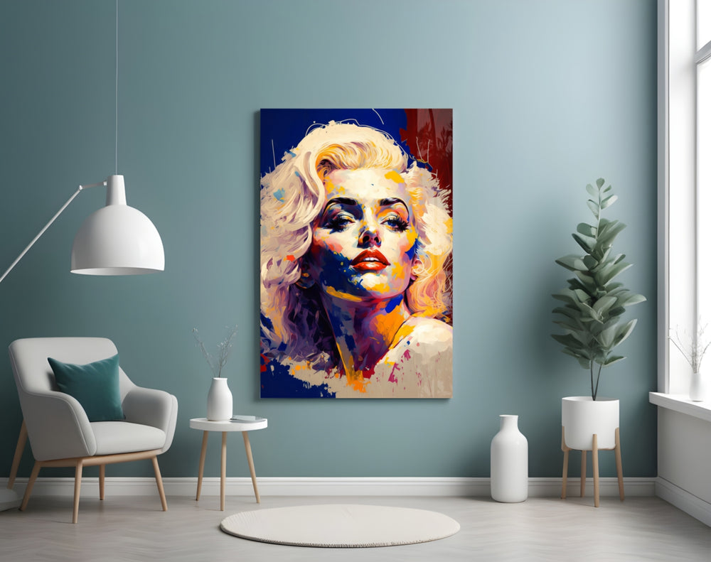 Pop Art Glamour Starlet Glass Wall Art || Designer Collection