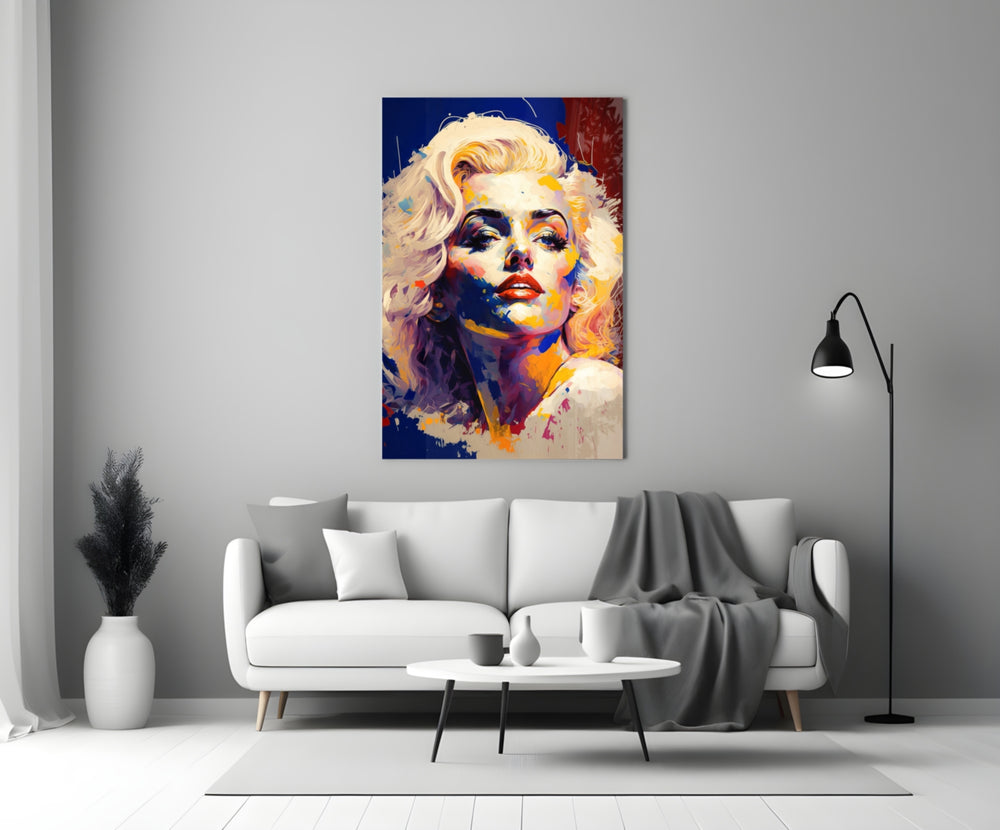 Pop Art Glamour Starlet Glass Wall Art || Designer Collection