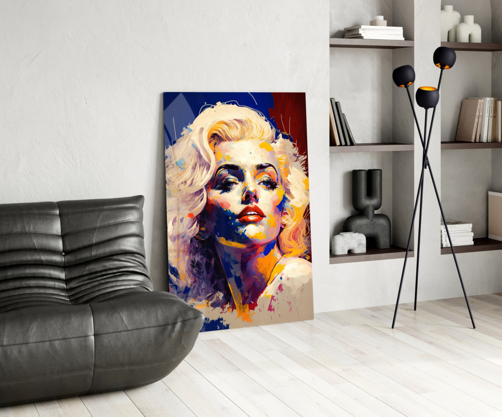 Pop Art Glamour Starlet Glass Wall Art || Designer Collection